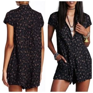 Free People Debby Dot Floral Short Sleeve Romper